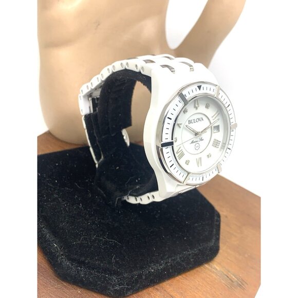 Bulova Women's Watch 98P172 Marine Star Quartz Diamond MOP Dial Ceramic 37mm - Picture 15 of 15